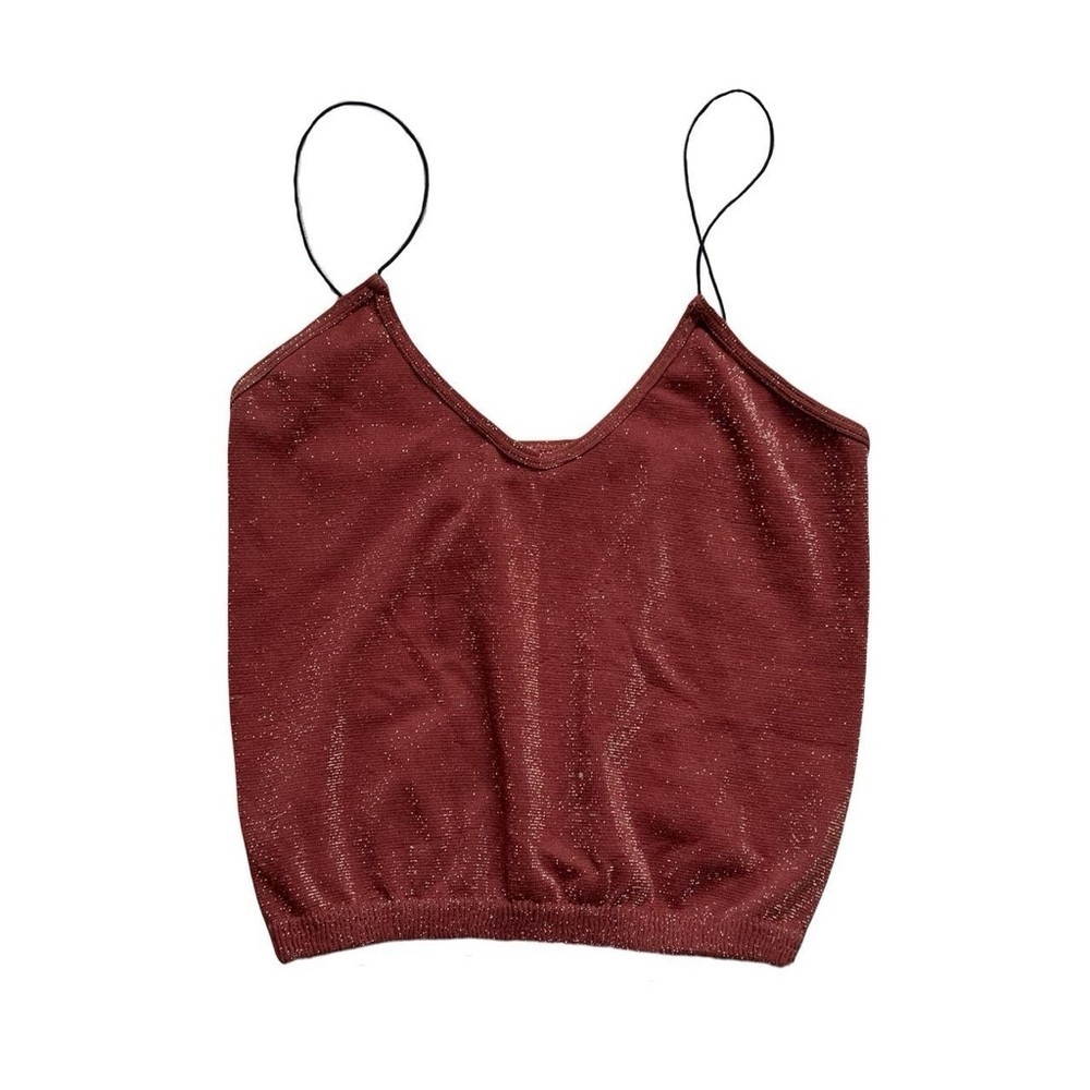 Free People Sparkling Maroon Camisole